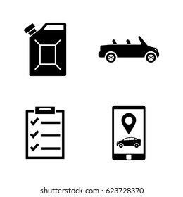 Car service. Simple Related Vector Icons Set for Video, Mobile Apps, Web Sites, Print Projects and Your Design. Black Flat Illustration on White Background.