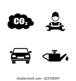 Car service. Simple Related Vector Icons Set for Video, Mobile Apps, Web Sites, Print Projects and Your Design. Black Flat Illustration on White Background.