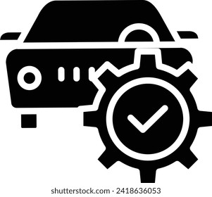 Car service solid and glyph vector illustration