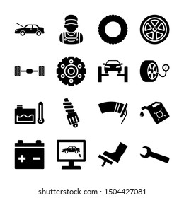 car service solid icons vetor design