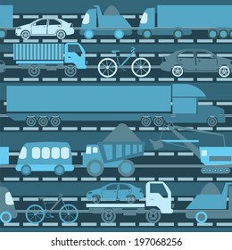 Car service and some types of transportation background. Vector illustration 