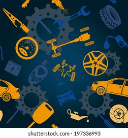 Car service and some types of transportation background. Vector illustration 