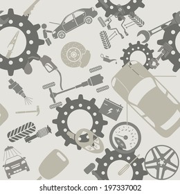 Car service and some types of transportation background. Vector illustration 