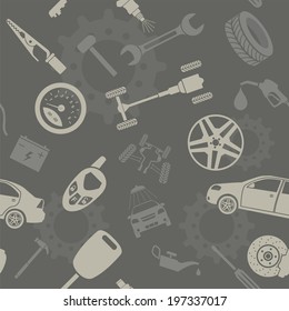 Car service and some types of transportation background. Vector illustration 