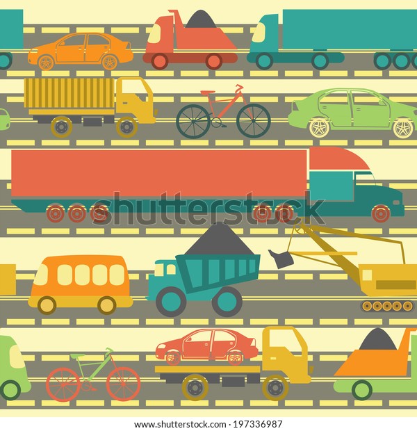 Car service and some types of\
transportation background. Vector illustration\
