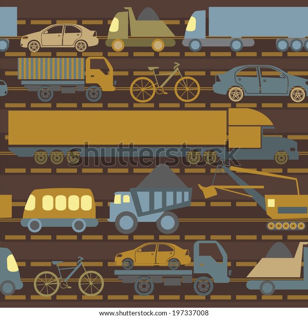 Car Service Some Types Transportation Background Stock Vector (Royalty