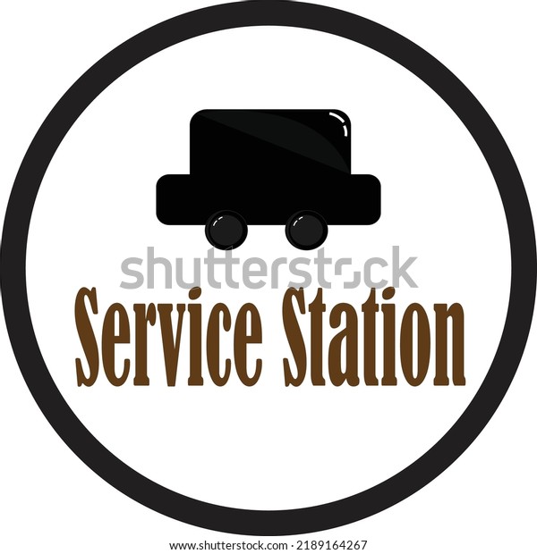 Car service station logo isolated on white\
background in vector form