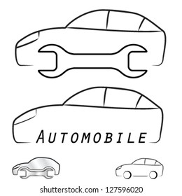 car service station - vector illustration