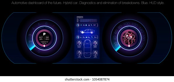 Car service in the style of HUD, Cars infographic ui, analysis and diagnostics in the hud style, futuristic user interface, car service HUD. dashboard