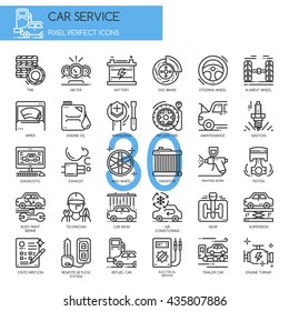 Car service  , Thin Line and Pixel Perfect Icons