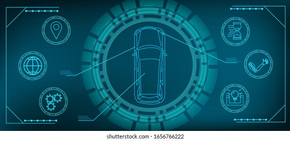 Car Service Top View Mechanisms Futuristic Stock Vector (Royalty Free ...