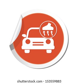 Car service. Car with vacuum cleaner icon.
