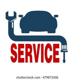 Car service vector for business, wrench and screwdriver