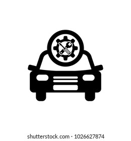 Car service vector icon. Auto repair icon. Gear, screwdriver and wrench.