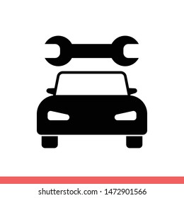 Car service vector icon, auto mechanic symbol. Simple, flat design for web or mobile app