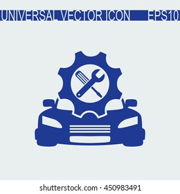 Car service vector icon. Auto repair sign.