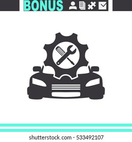 Car service vector icon. Auto repair sign.