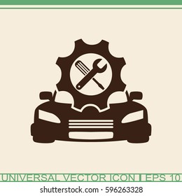Car service vector icon. Auto repair sign.