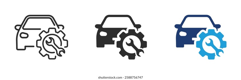 Car service vector icon. Car maintenance icon. Car repair illustrations
