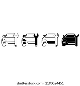 Car service vector icon set. Checkup illustration sign collection. Registration symbol.