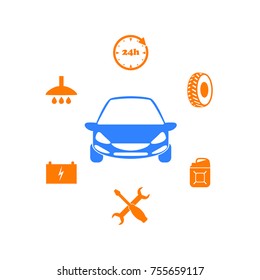 Car service vector icons. 