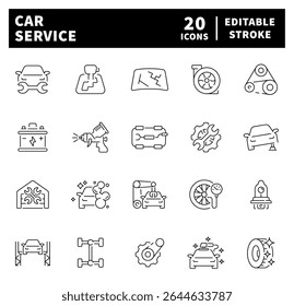 Car service vector icons. Auto service, car repair icon set. Car service, garage, repair, station, vehicle, service
