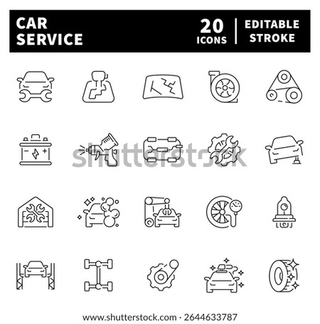 Car service vector icons. Auto service, car repair icon set. Car service, garage, repair, station, vehicle, service
