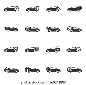 car service vector icons for user interface design