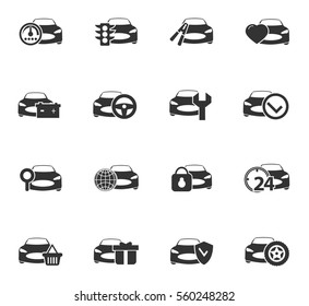 car service vector icons for user interface design