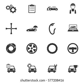 car service vector icons for user interface design