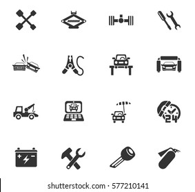 car service vector icons for user interface design