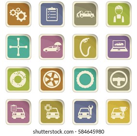 car service vector icons for user interface design