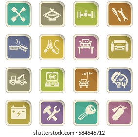 car service vector icons for user interface design