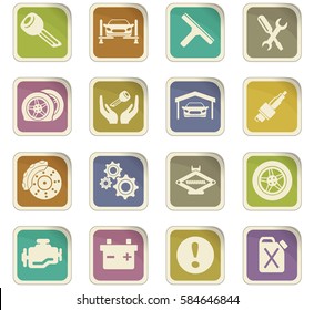 car service vector icons for user interface design