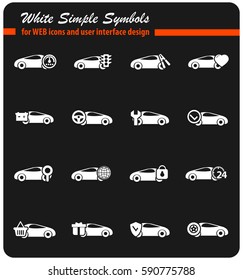 car service vector icons for user interface design