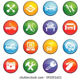 car service vector icons for user interface design