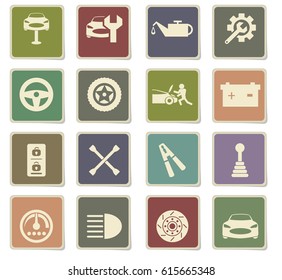 car service vector icons for user interface design