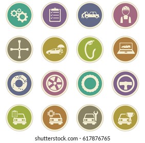 car service vector icons for user interface design