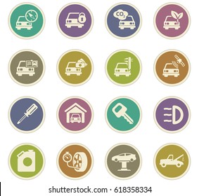car service vector icons for user interface design