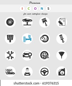 car service vector icons for user interface design