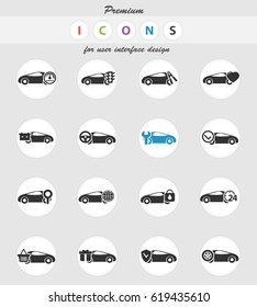 car service vector icons for user interface design