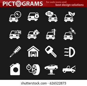 car service vector icons for user interface design