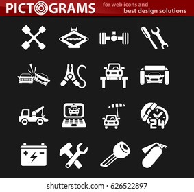 car service vector icons for user interface design