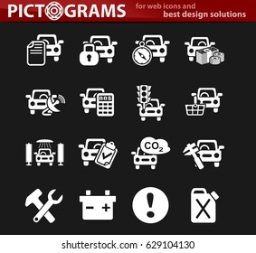 car service vector icons for user interface design