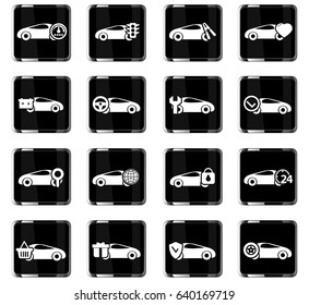 car service vector icons for user interface design
