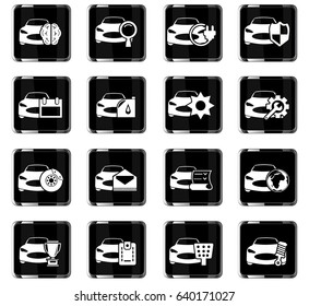 car service vector icons for user interface design