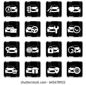 car service vector icons for user interface design