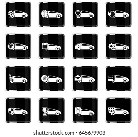 car service vector icons for user interface design