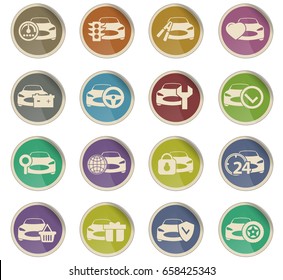 car service vector icons for user interface design