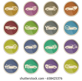 car service vector icons for user interface design